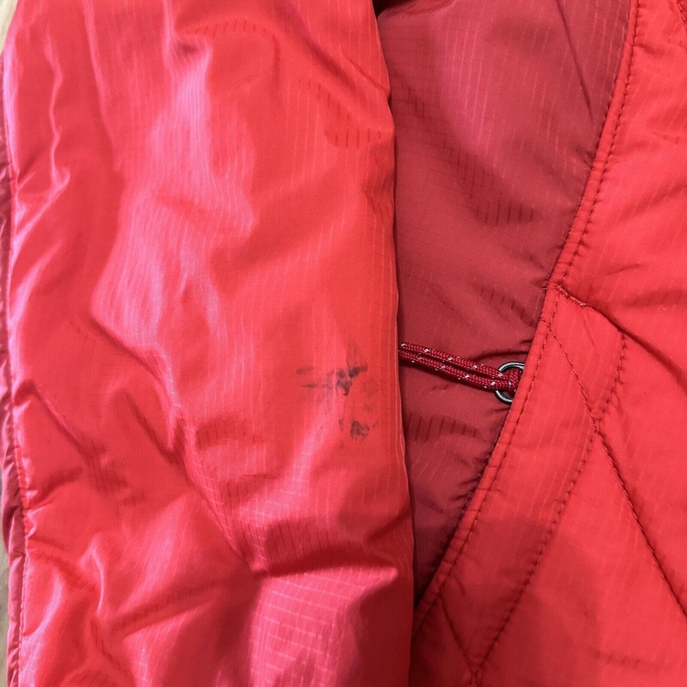 LL Bean Puffer Jacket Womens Extra Small Red Full Zip Hooded Outdoor Primaloft - Picture 3 of 9